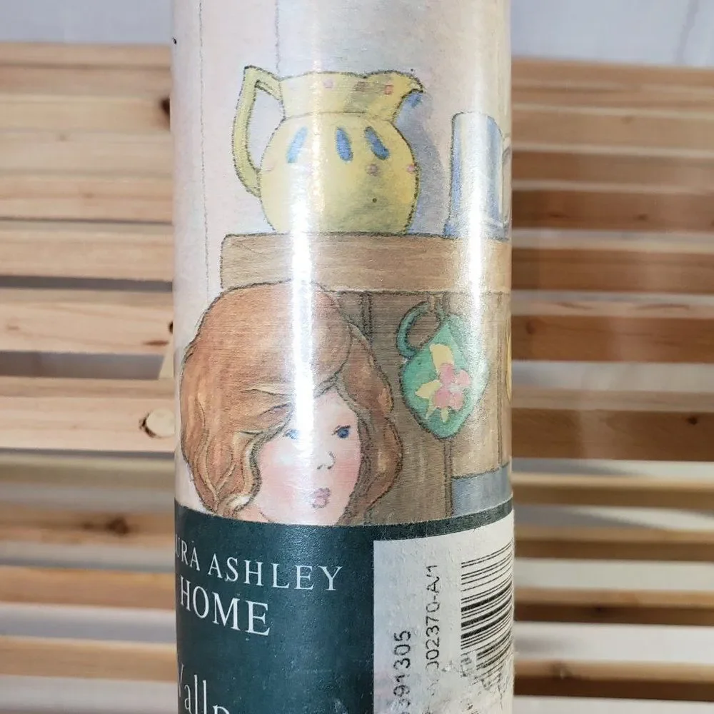 Vintage Laura Ashley Home Polly Put the Kettle On Wallpaper Border Farmhouse